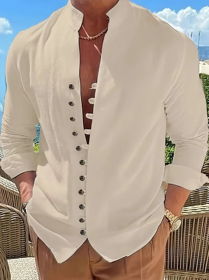 Shayne - Lightweight Cotton Linen Long Sleeve Shirt