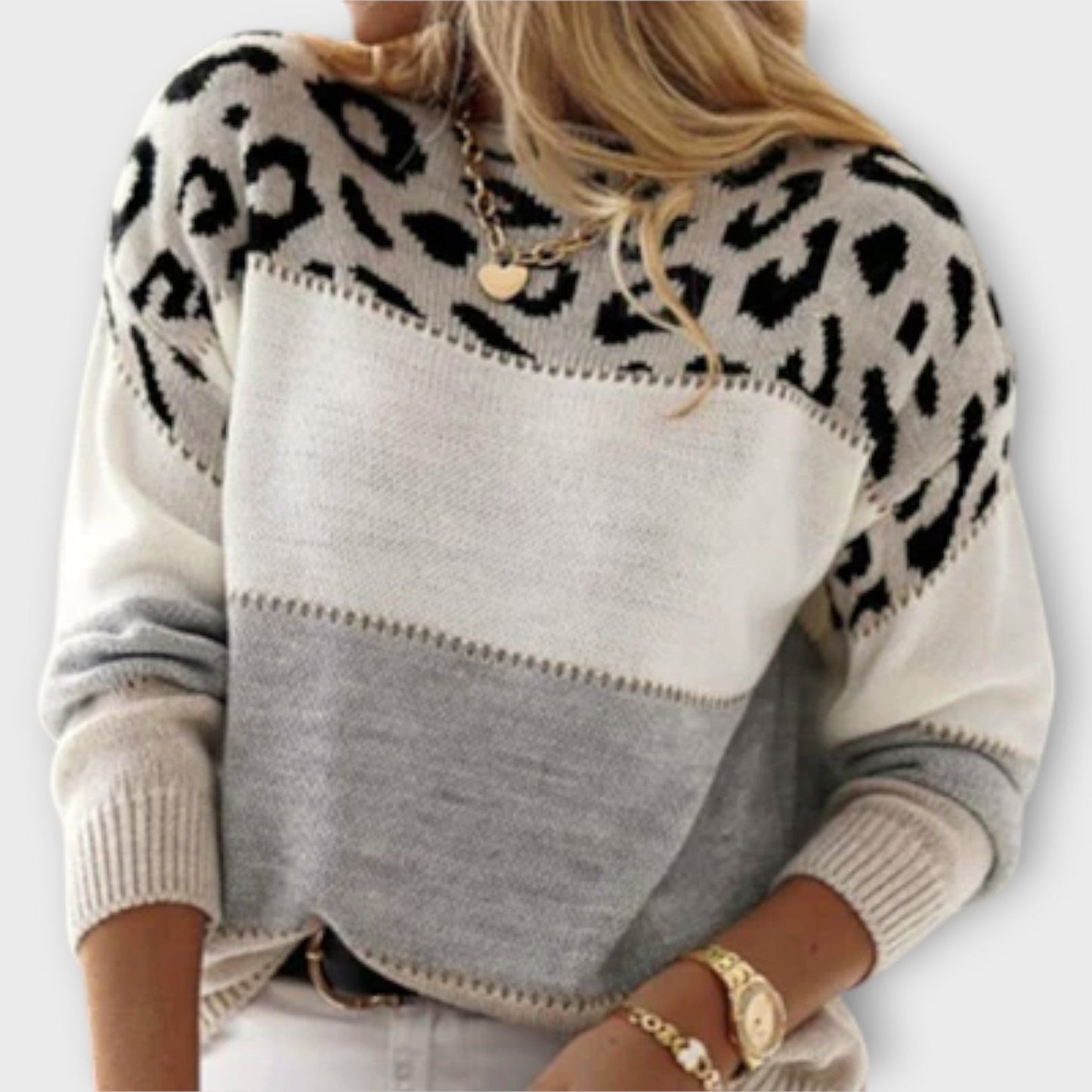 Cheyenne - Leopard Print Casual Sweater