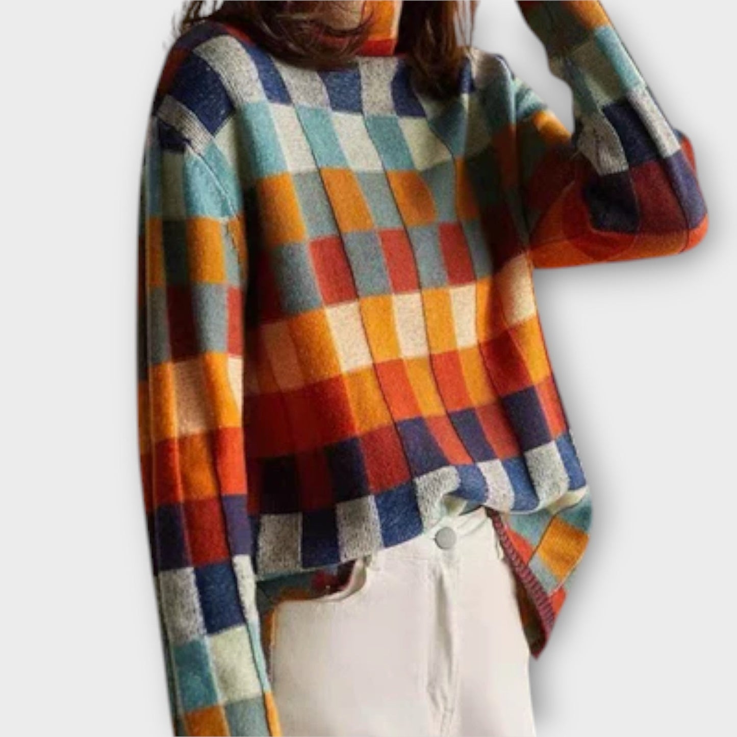 Erika - Colorful Patchwork Turtleneck
