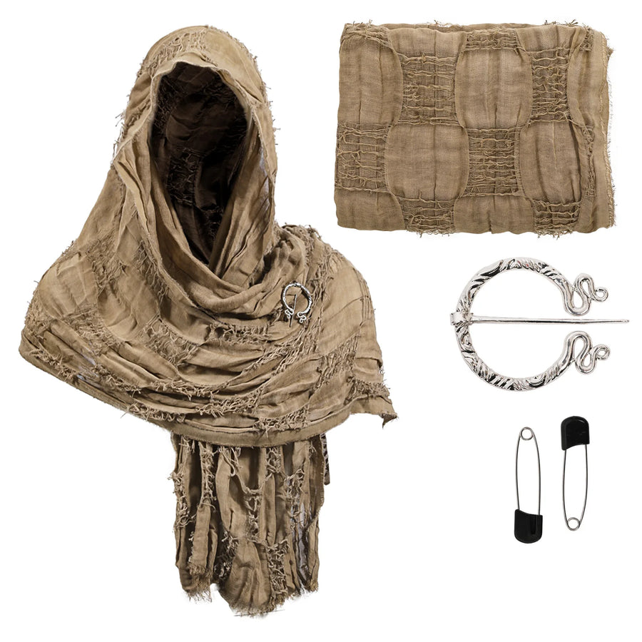 RuneWrap - Medieval Hooded Shawl Scarf Cowl
