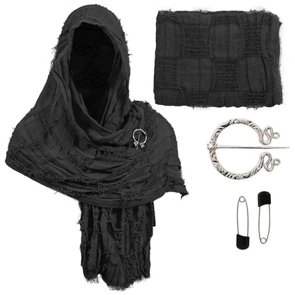 RuneWrap - Medieval Hooded Shawl Scarf Cowl