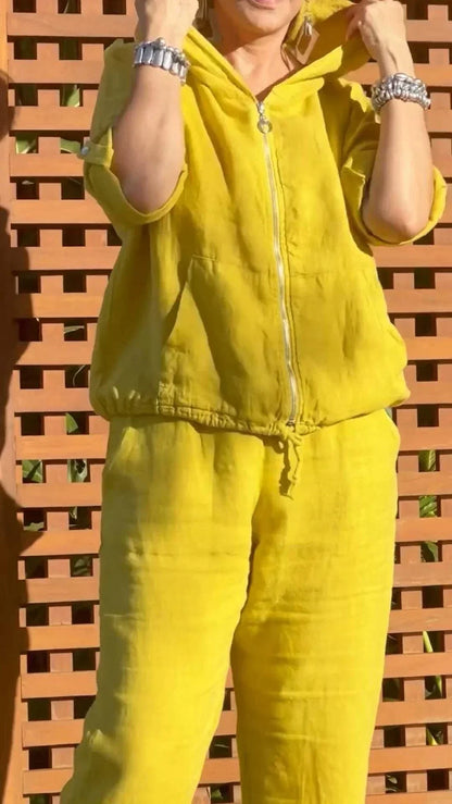 Pietra - Two Piece Hooded Suit With Zipper