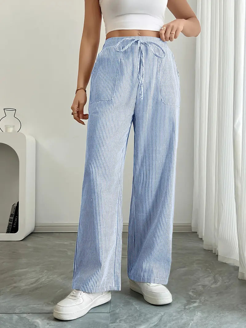 Alina - Elegant Striped Pant With Pockets