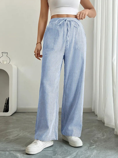 Alina - Elegant Striped Pant With Pockets