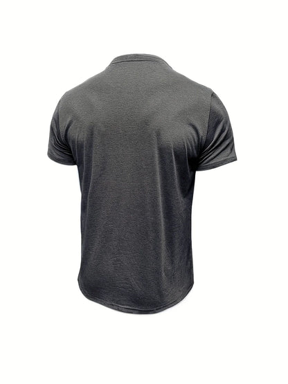 Saxon - Elegant Round Neck T Shirt With Pocket