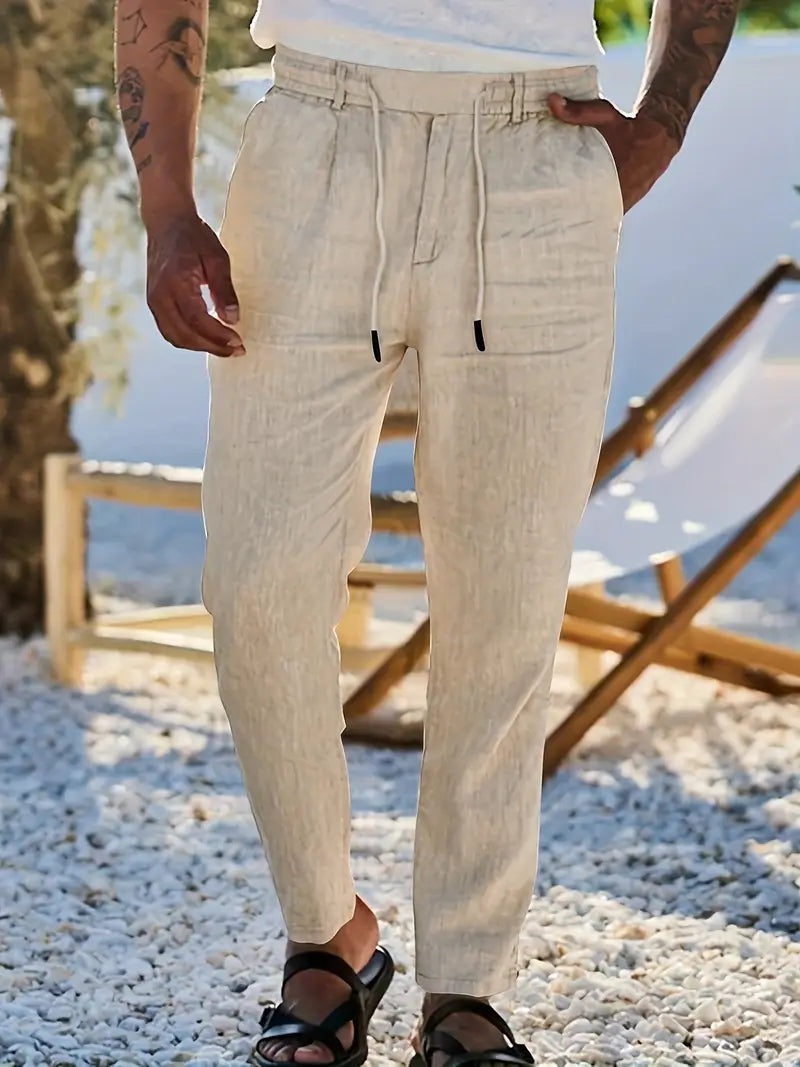 Nichols - Linen Loose Fit Drawstring Pant