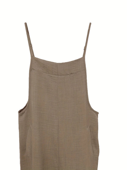 Annia - Casual Wide Leg Overalls With Pockets