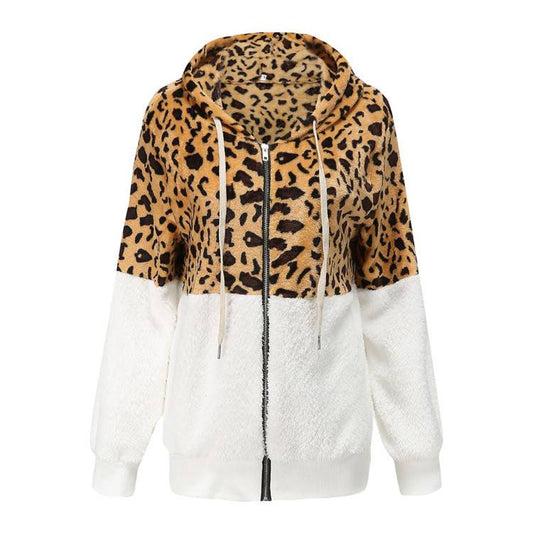 Lea - Leopard Print Fleece Hoodie