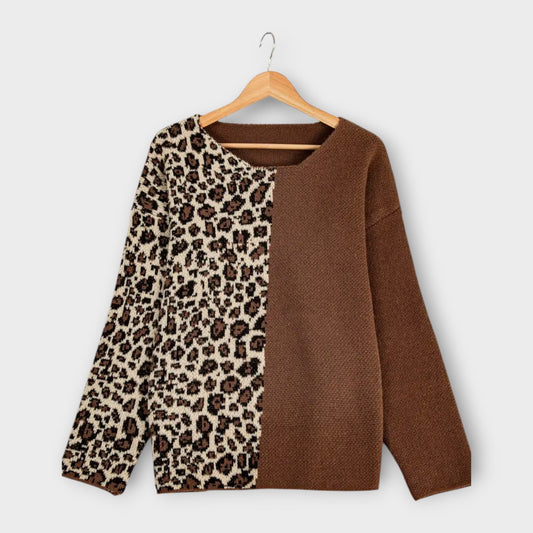 Marina - Leopard Print Casual Sweater
