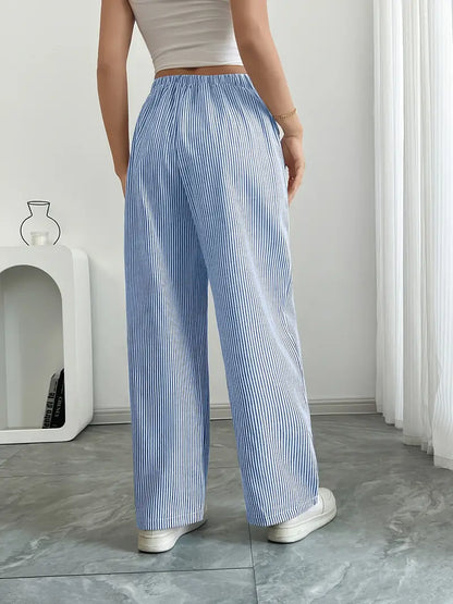 Alina - Elegant Striped Pant With Pockets