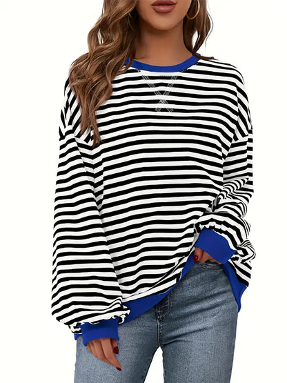 Nirina - Long Sleeve Striped Print Shirt