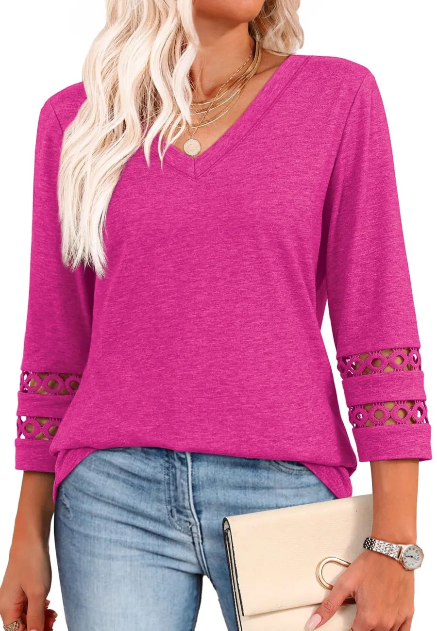Ruthie - Long Sleeve V-Neck Shirts
