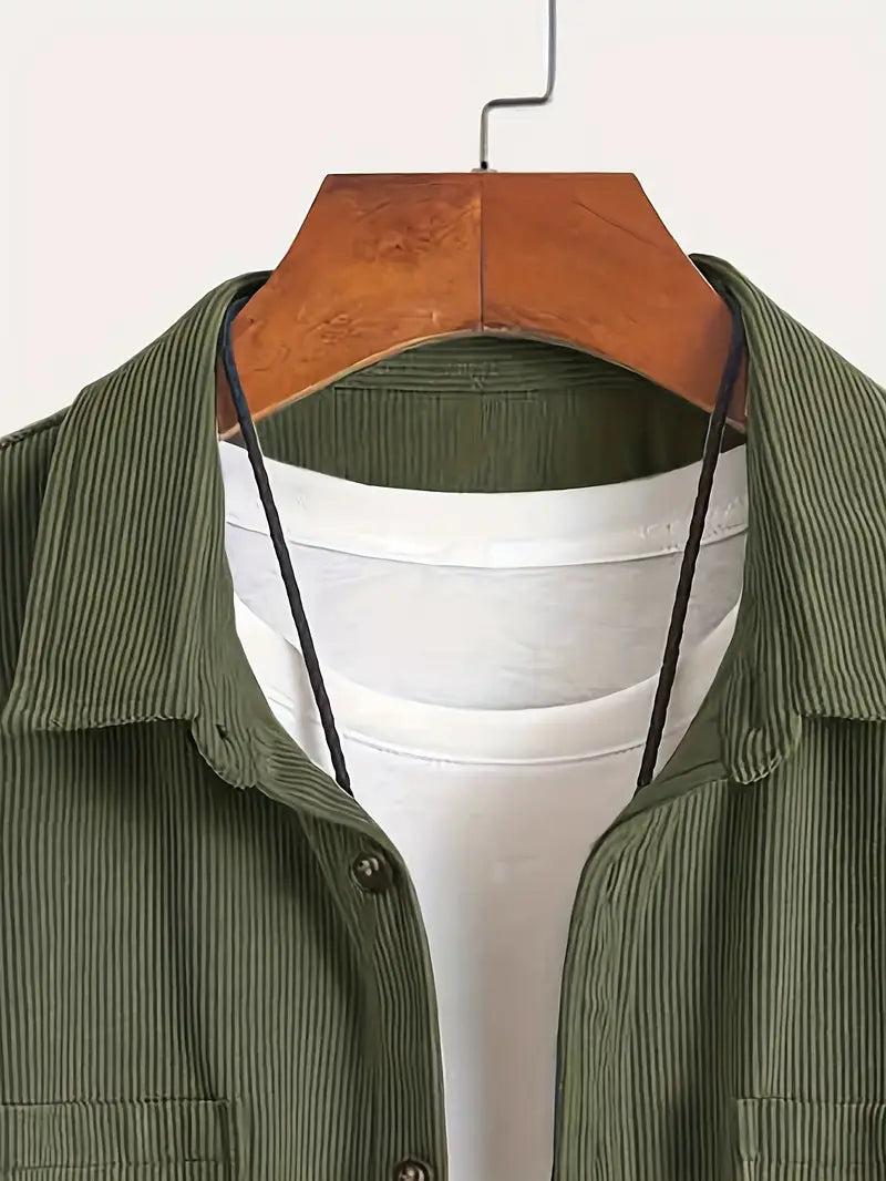 Rickey - Casual Corduroy Button-Up Shirt