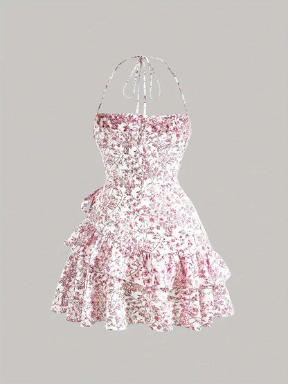 Ortagus - Floral Ruffled Dress