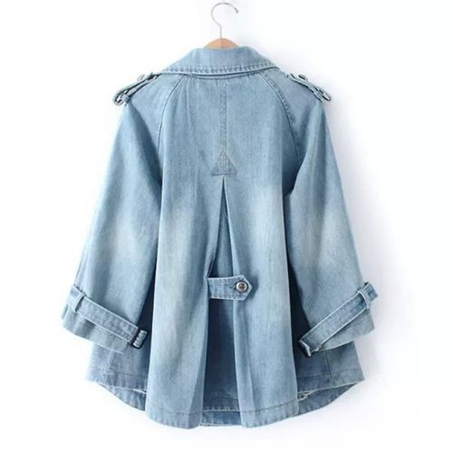 Sezina - Stylish Denim Cape Coat