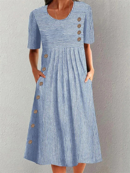 Archita - Elegant Striped Midi Dress