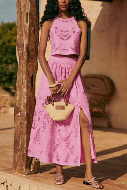 Meghan | Pink Bohemian Lace Set