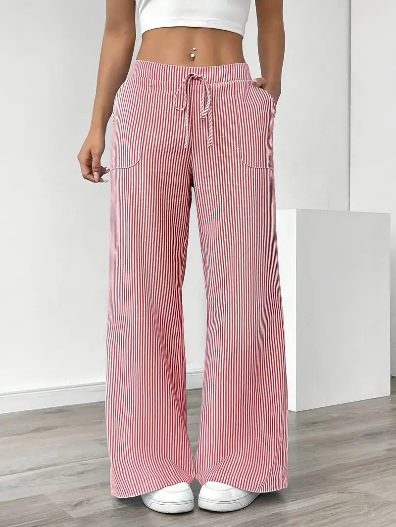 Alina - Elegant Striped Pant With Pockets