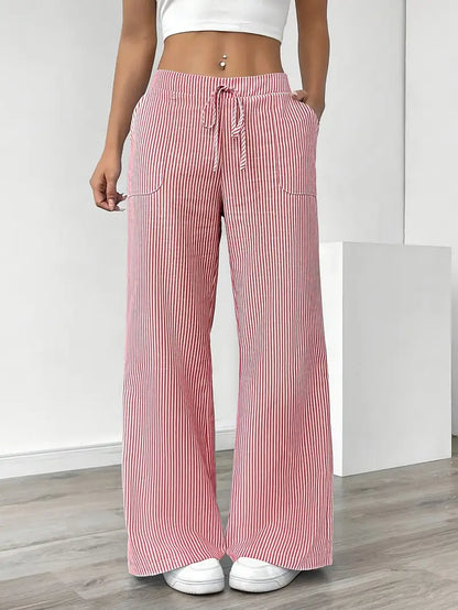 Alina - Elegant Striped Pant With Pockets