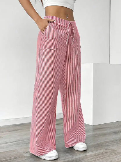 Alina - Elegant Striped Pant With Pockets