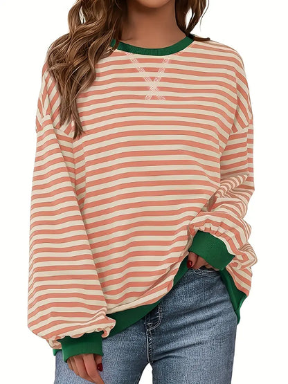 Nirina - Long Sleeve Striped Print Shirt