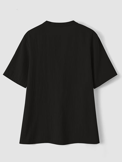 Sharron - Elegant V-Neck Blouse With Button Up