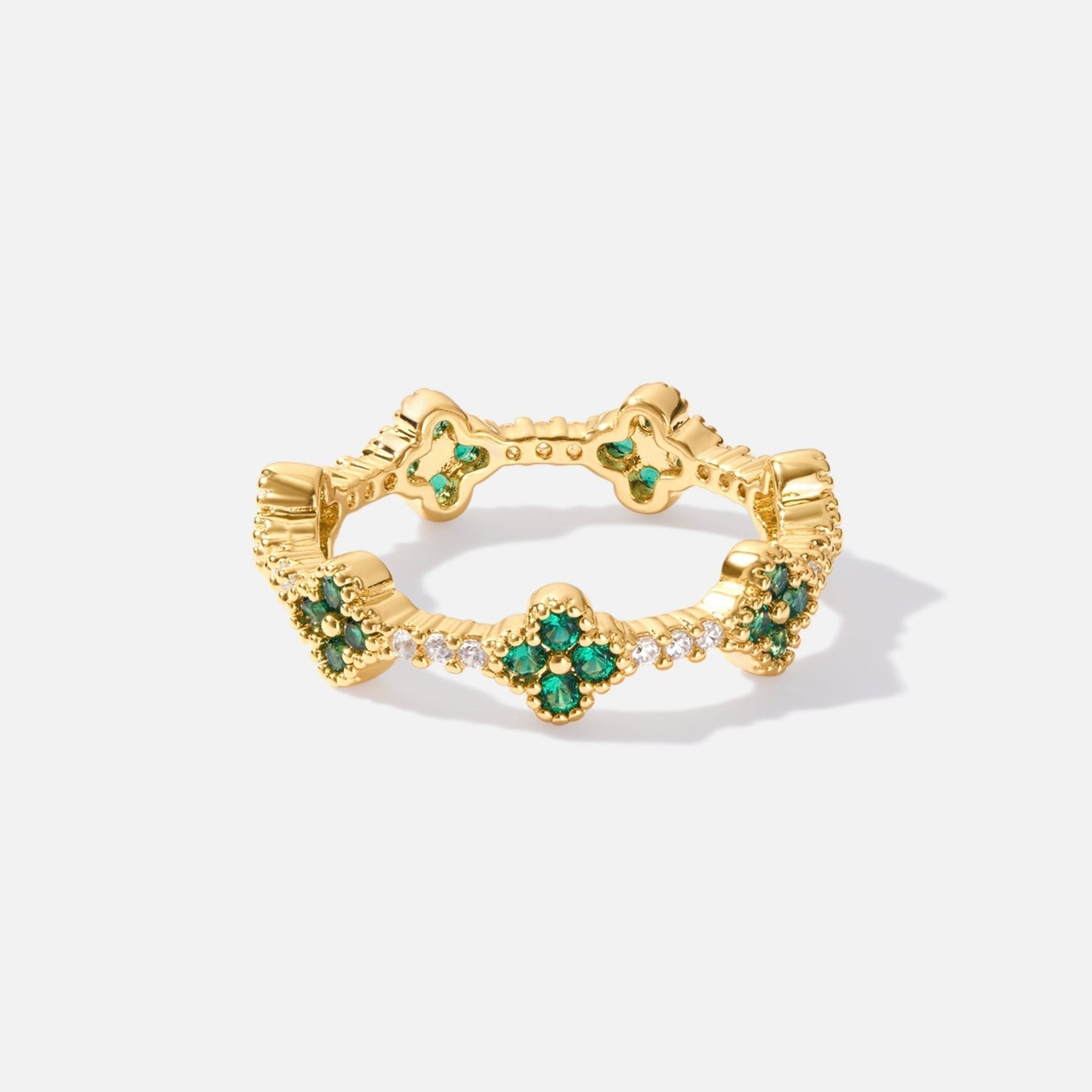 Luck - Four-Leaf Clover Crystal Ring