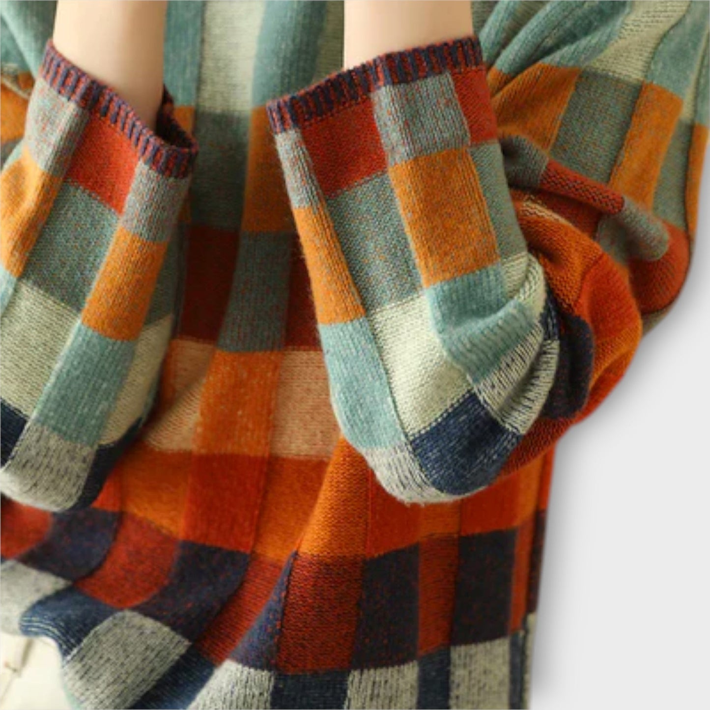 Erika - Colorful Patchwork Turtleneck