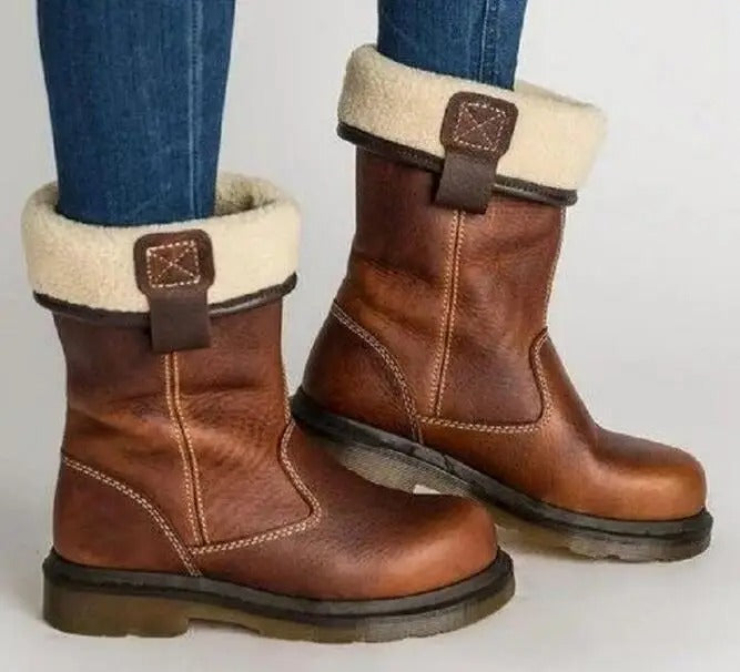 Shareen - Lined Leather Winter Boots