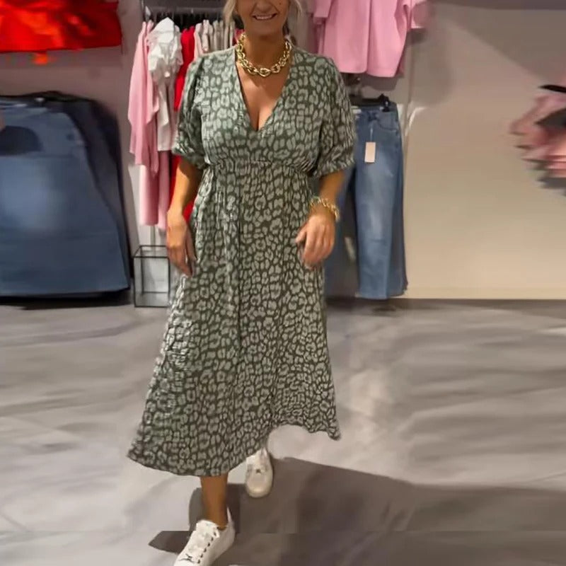 Annie - V-Neck Linen Summer Dress