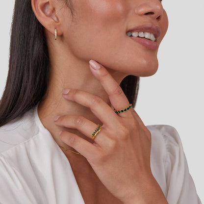 Mary - Smaragdgrüner, geschichteter Ring