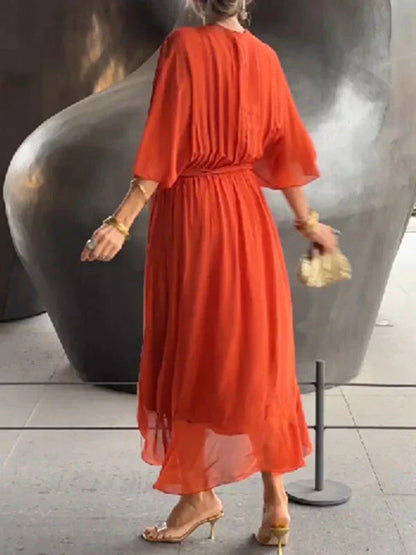 Ramilya - V-Neck Chiffon Dress