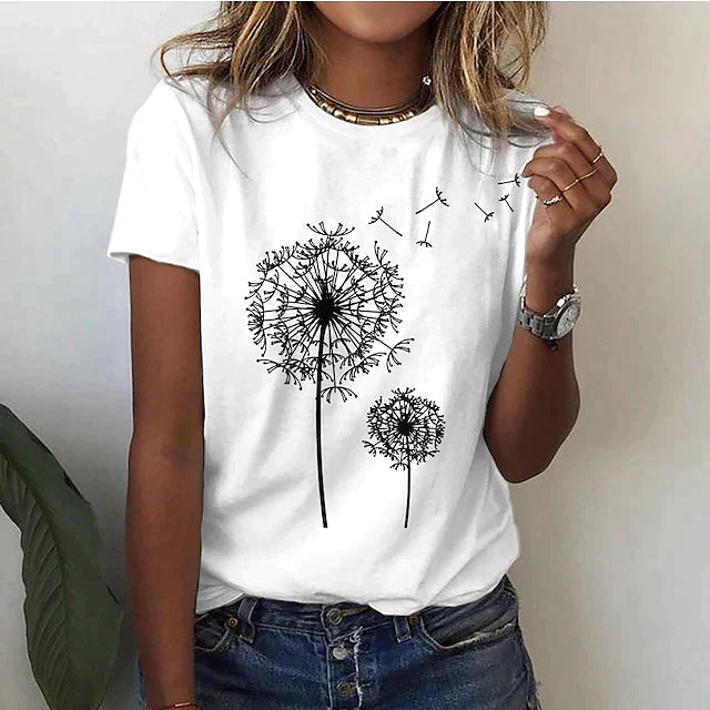 Rafaela - Stylish T Shirt With Dandelion Print