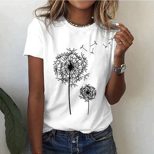 Rafaela - Stylish T Shirt With Dandelion Print