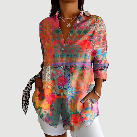 Alma - Blouse With Colorful Design
