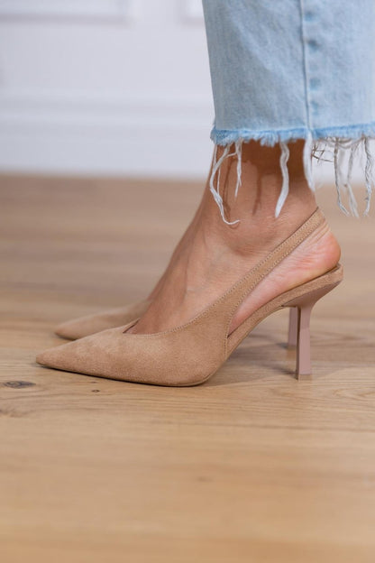 Marlena™ | Nude slingback heels with a fine heel