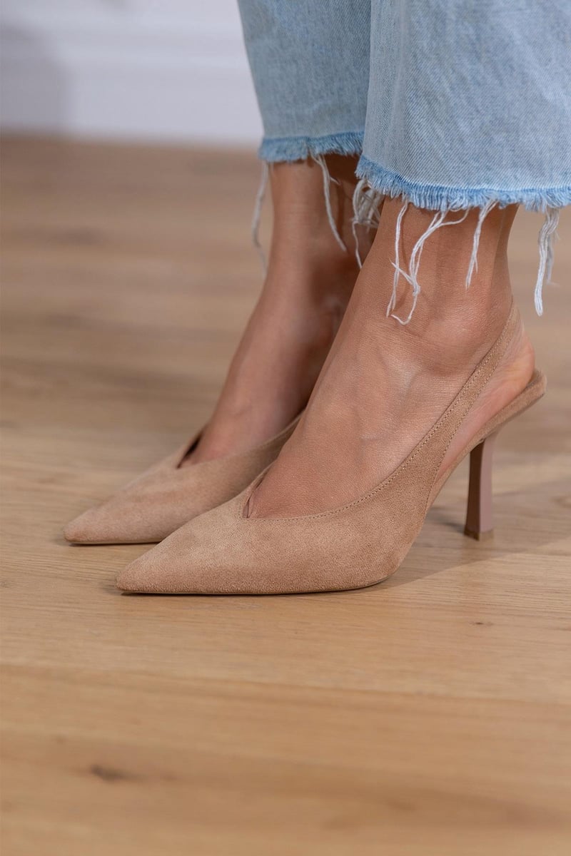 Marlena™ | Nude slingback heels with a fine heel