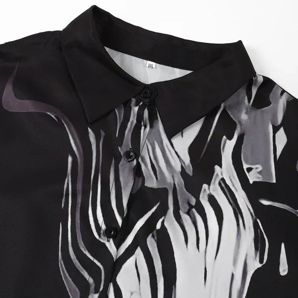 Quenira - Flowing Shirt Dress 2 Piece Set