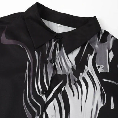 Quenira - Flowing Shirt Dress 2 Piece Set