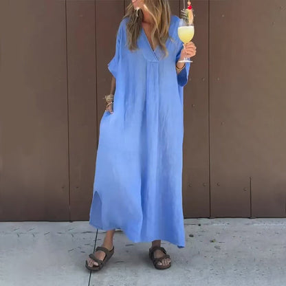 Arantxa - Elegant V Neck Maxi Dress