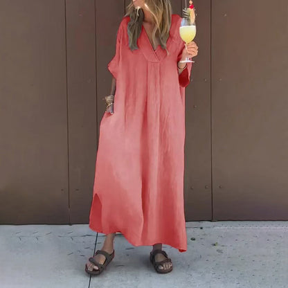 Arantxa - Elegant V Neck Maxi Dress