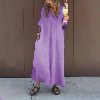 Arantxa - Elegant V Neck Maxi Dress