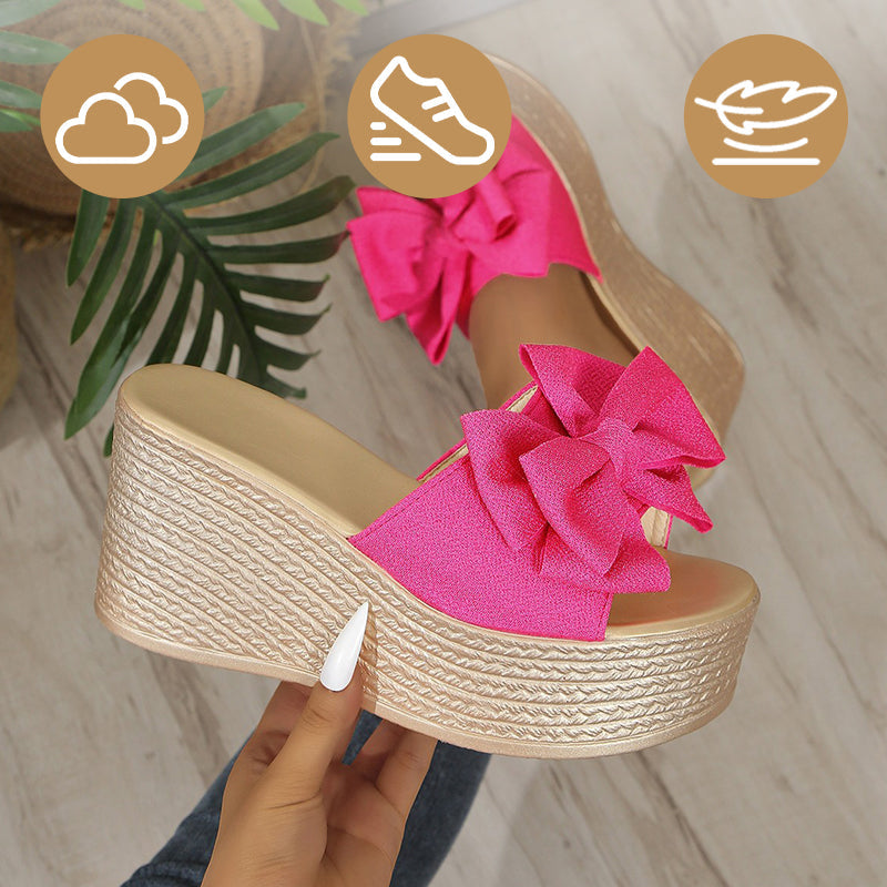 Sloane - Comfortable Slipper With Bow And Thick Sole