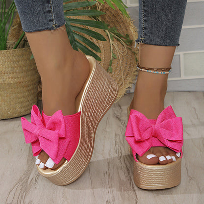 Sloane - Comfortable Slipper With Bow And Thick Sole